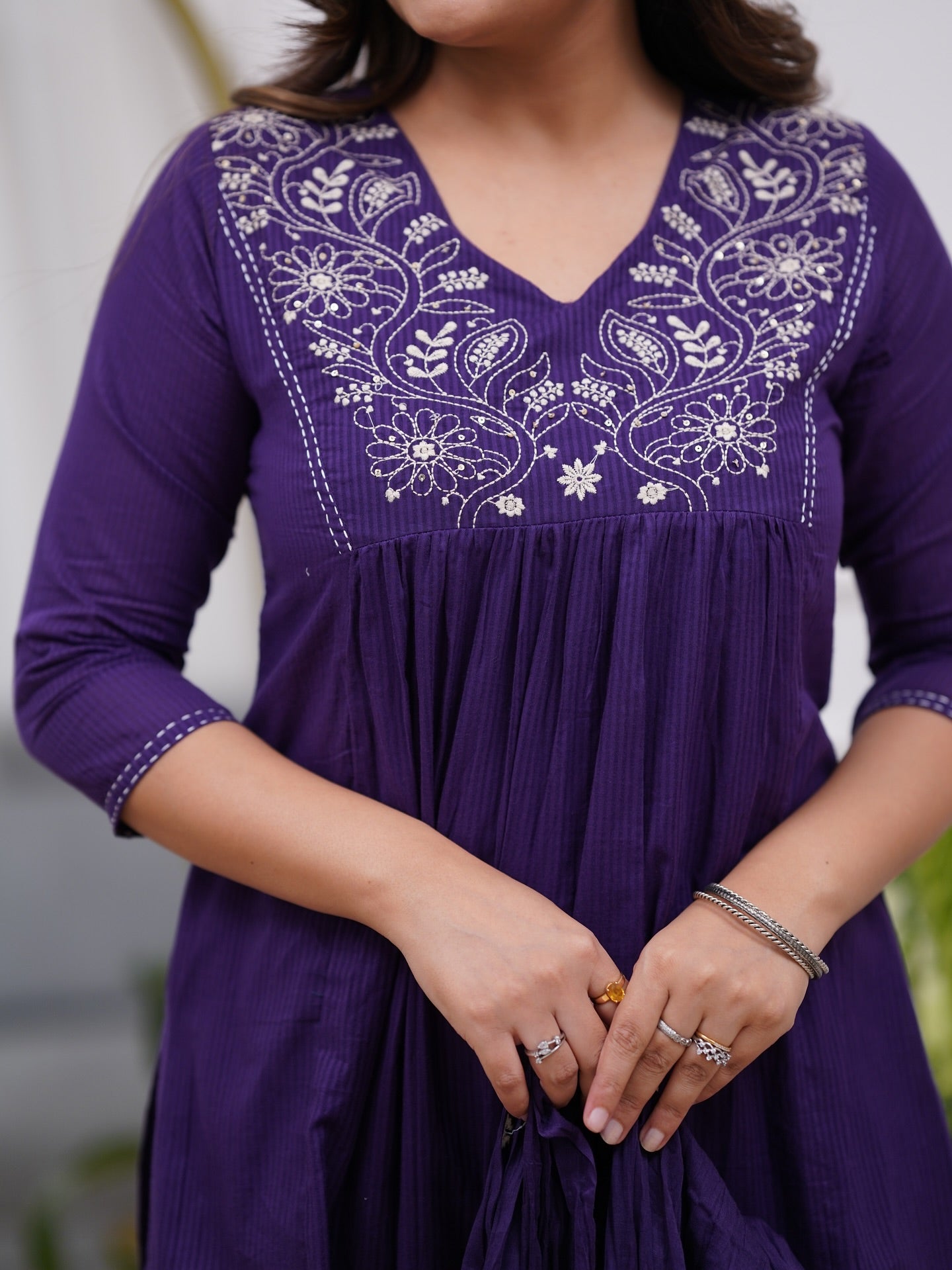 Viscose Blend Embroidered Kurta with Pant & Cotton Dupatta Set