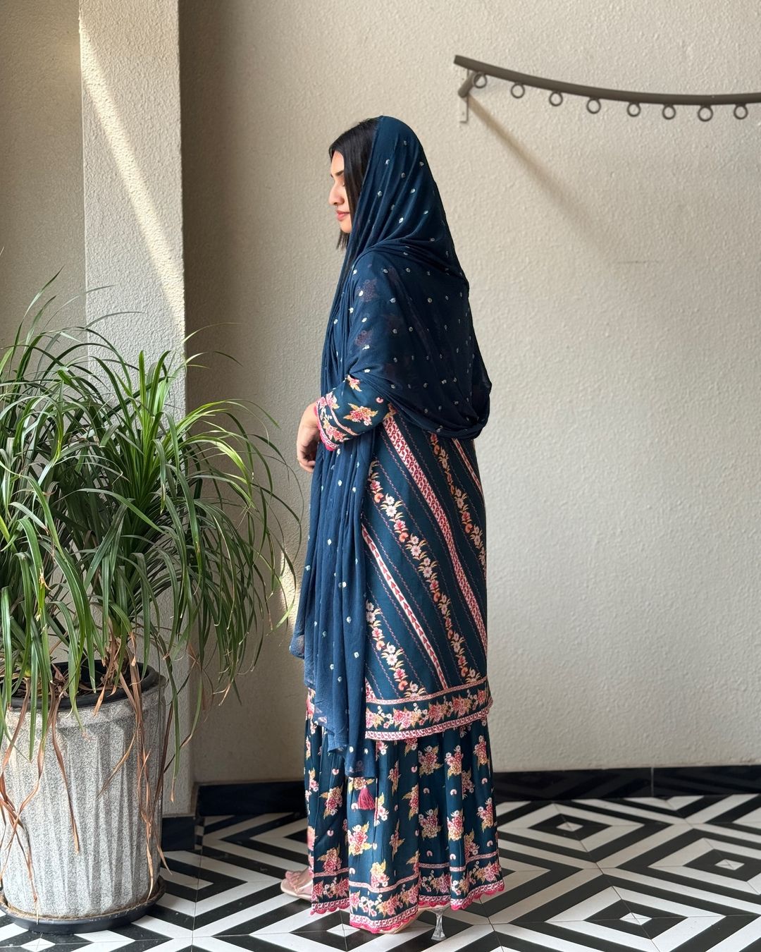 Designer Digital Print with Handwork Suit