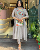 Chinon Viscose Embroidered Kurta Set with Pant & Bhagalpuri Dupatta