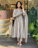 Chinon Viscose Embroidered Kurta Set with Pant & Bhagalpuri Dupatta
