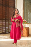 Women’s South Cotton Kurti with Pant & Chanderi Silk Dupatta