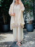 Sequence Embroidery Top with Palazzo & Dupatta Set