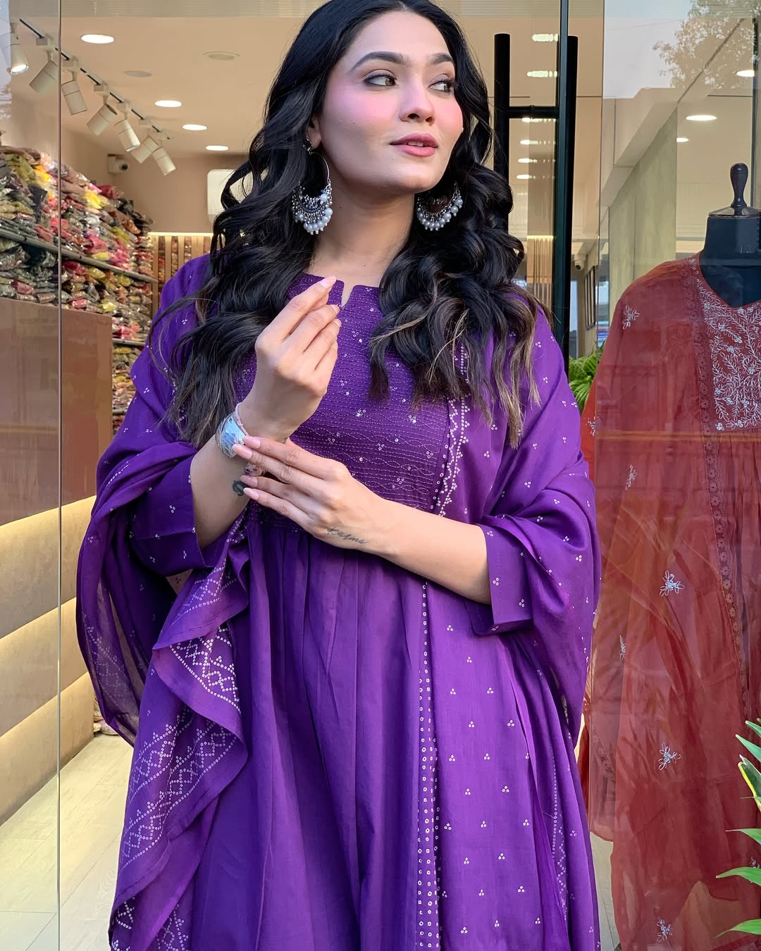 Chanderi Embroidered Kurta Set with Printed Dupatta