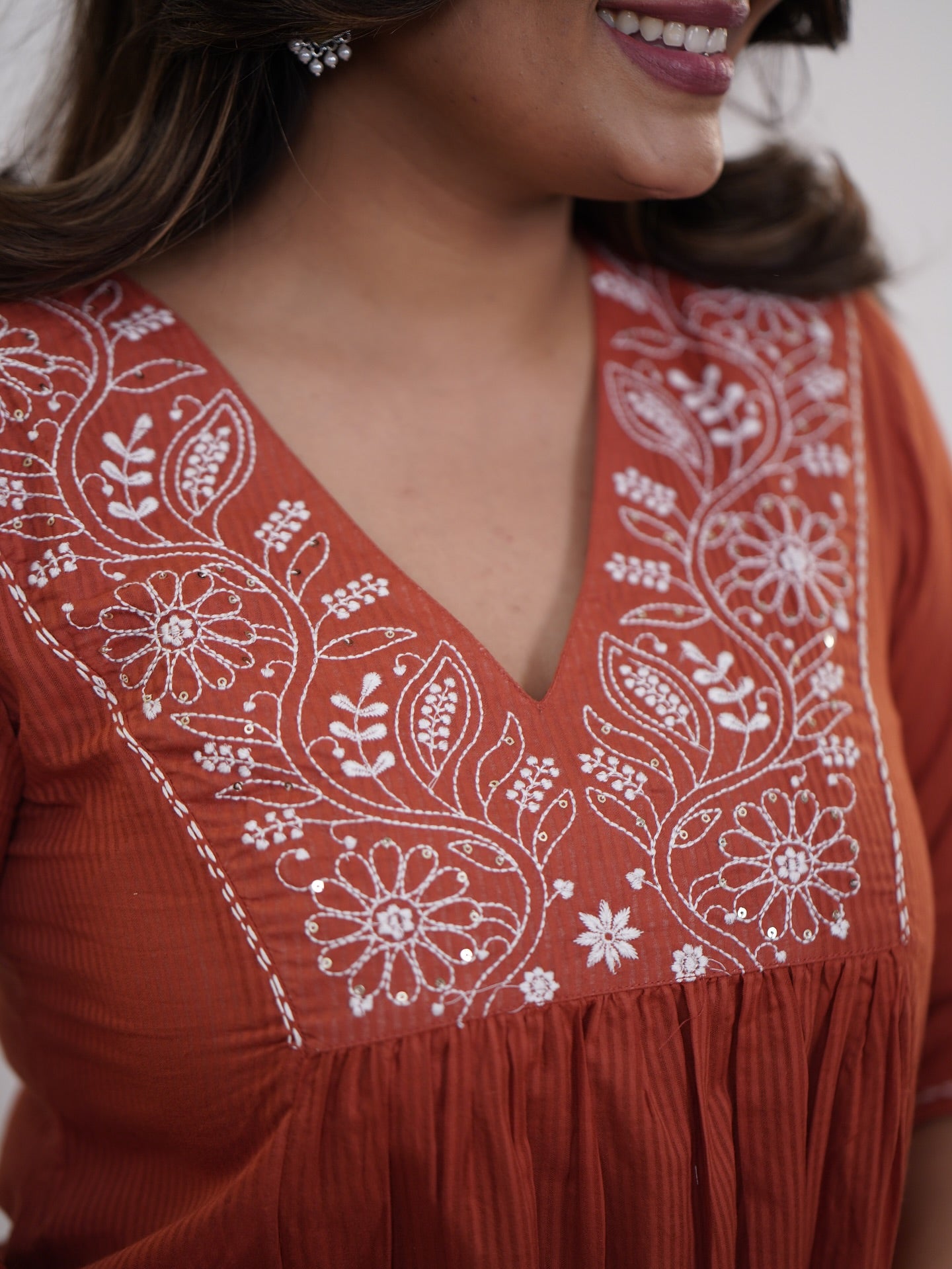 Viscose Blend Embroidered Kurta with Pant & Cotton Dupatta Set