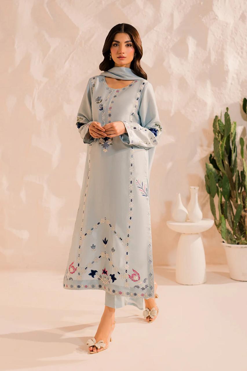 Women’s BSY Chanderi Silk Embroidered Kurta Set