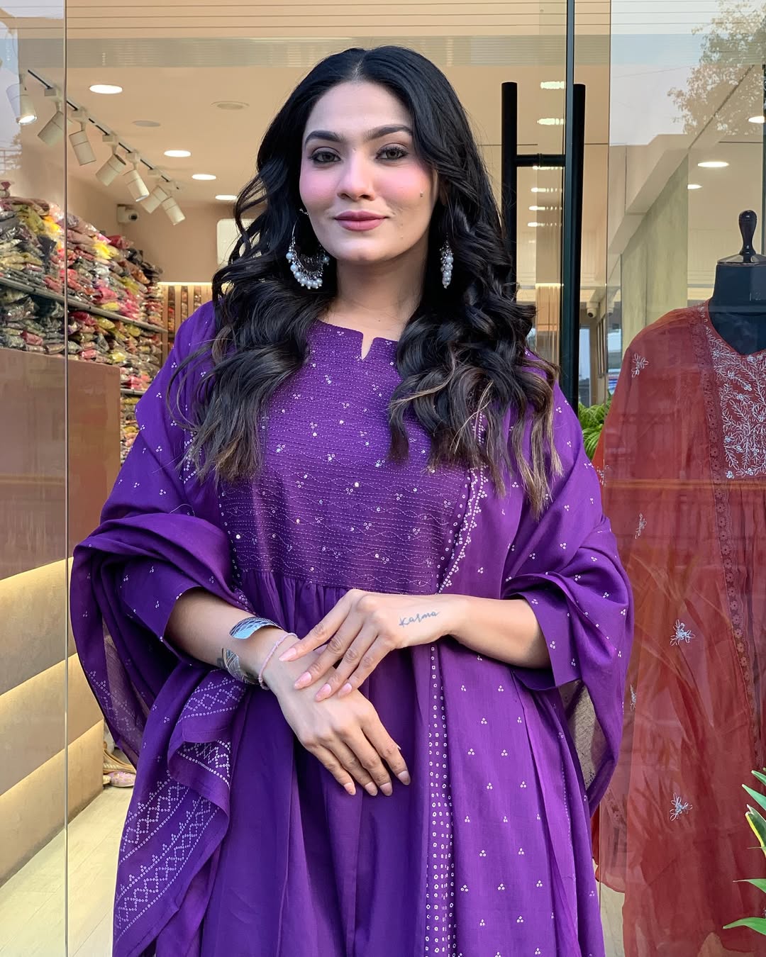 Chanderi Embroidered Kurta Set with Printed Dupatta