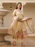 Viscose Assam Silk Embroidered Kurta Set with Printed Dupatta | Elegant Festive Wear