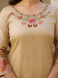 Viscose Assam Silk Embroidered Kurta Set with Printed Dupatta | Elegant Festive Wear