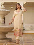 Viscose Assam Silk Embroidered Kurta Set with Printed Dupatta | Elegant Festive Wear