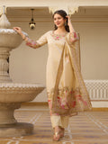 Viscose Assam Silk Embroidered Kurta Set with Printed Dupatta | Elegant Festive Wear