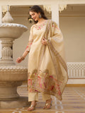 Viscose Assam Silk Embroidered Kurta Set with Printed Dupatta | Elegant Festive Wear