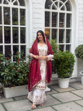 Sequence Embroidery Top with Palazzo & Dupatta