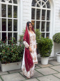 Sequence Embroidery Top with Palazzo & Dupatta