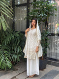 Sequence Embroidery Top with Palazzo & Dupatta