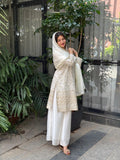 Sequence Embroidery Top with Palazzo & Dupatta