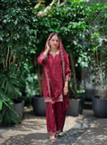Sequence Embroidery Top with Palazzo & Dupatta Set