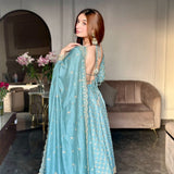 Gown, Pant & Dupatta Set