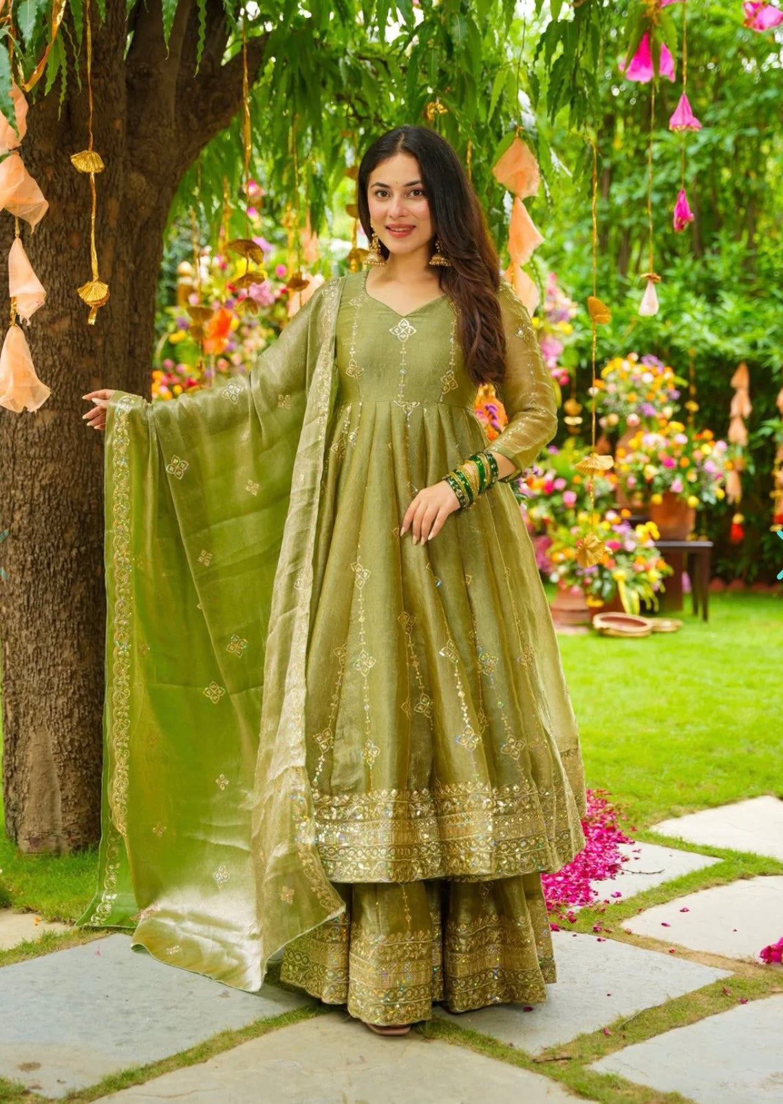 Designer Top, Bottom & Dupatta Set