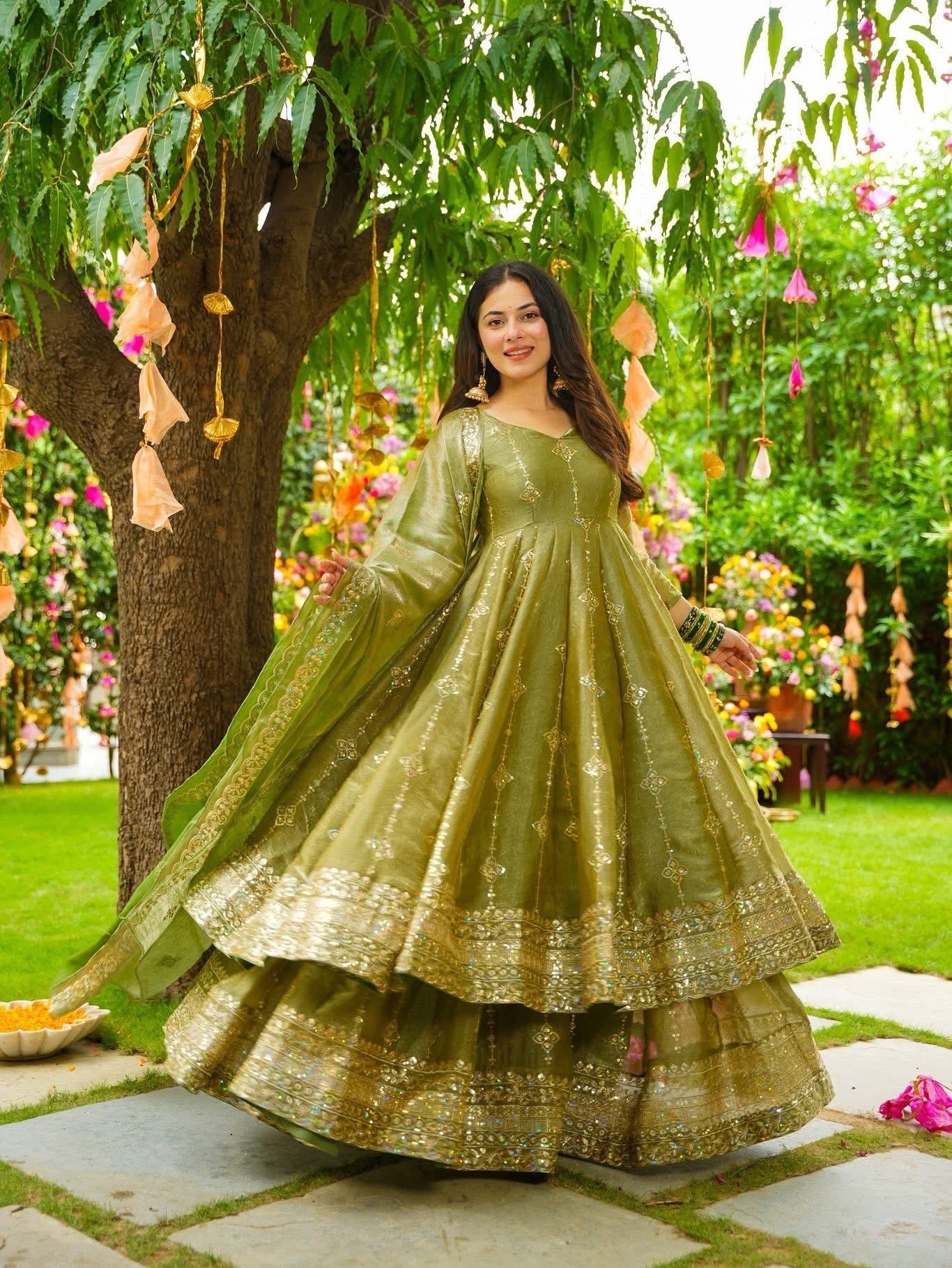 Designer Top, Bottom & Dupatta Set