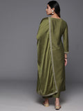 A-Line Viscose Chanderi Kurta Set with Chinon Dupatta