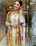 Jacquard Butti Embroidered Kurta Set with Viscose Pant & Crepe Dupatta