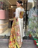Jacquard Butti Embroidered Kurta Set with Viscose Pant & Crepe Dupatta