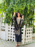 Embroidery on Star Fox Georgette Top with Palazzo & Dupatta