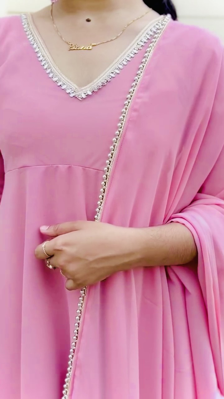 Party Wear Look Gown with Palazzo & Dupatta Set