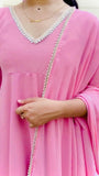 Party Wear Look Gown with Palazzo & Dupatta Set