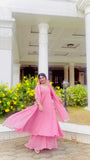 Party Wear Look Gown with Palazzo & Dupatta Set