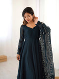 Heavy Designer Party Wear Look Heavy Embroidery Work Gown