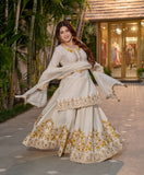 Function Wear Heavy Work Purple Color Sharara Suit