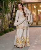 Function Wear Heavy Work Purple Color Sharara Suit