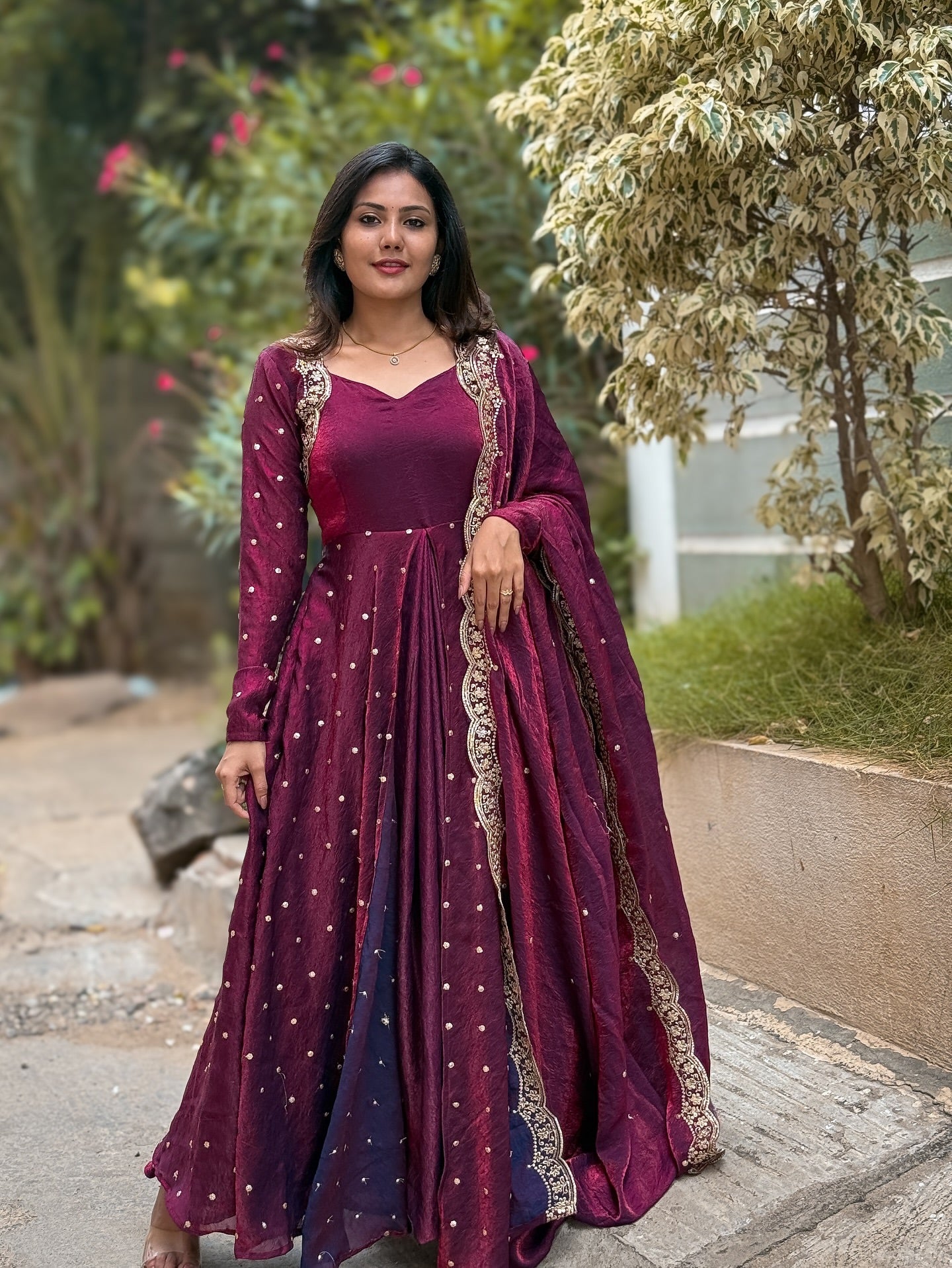 Heavy Designer Party Wear Gown, Bottom & Dupatta Set