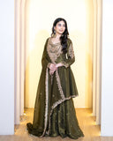 French Crep Silk Top-Bottom And Dupatta Set Fully Stitched Ready To Wear