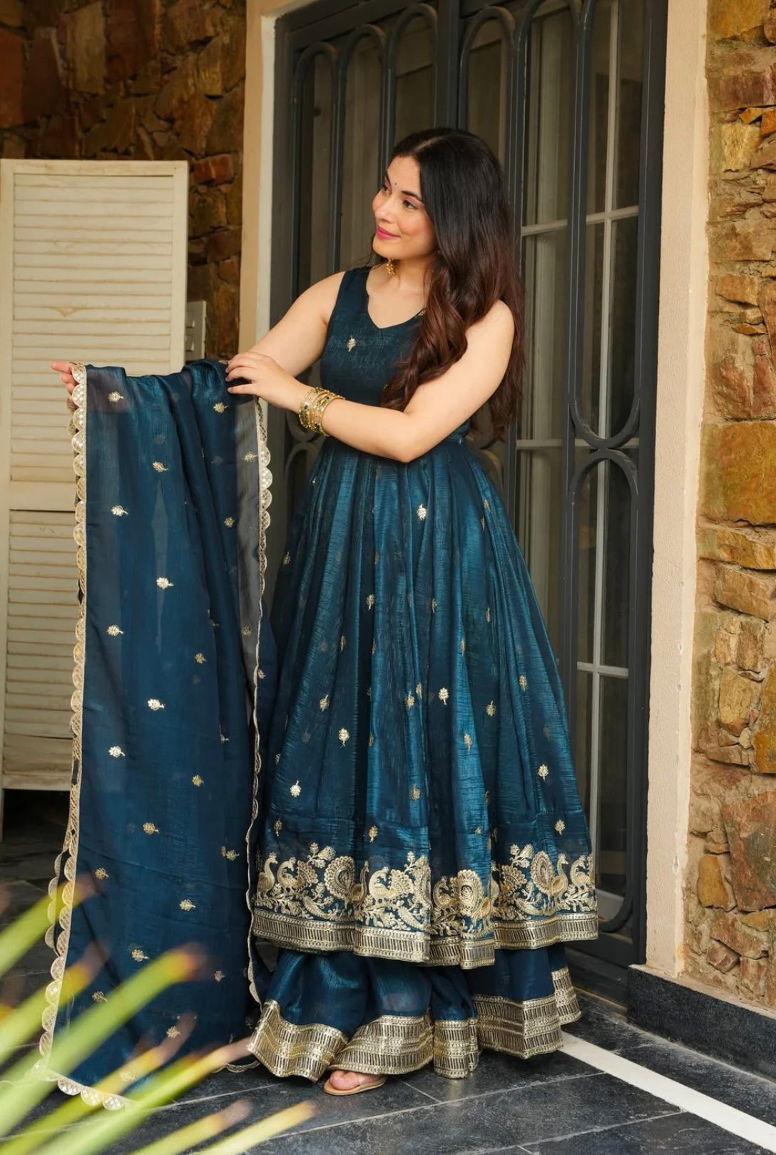 Crunchy Silk With Embroidery Salwar Suit