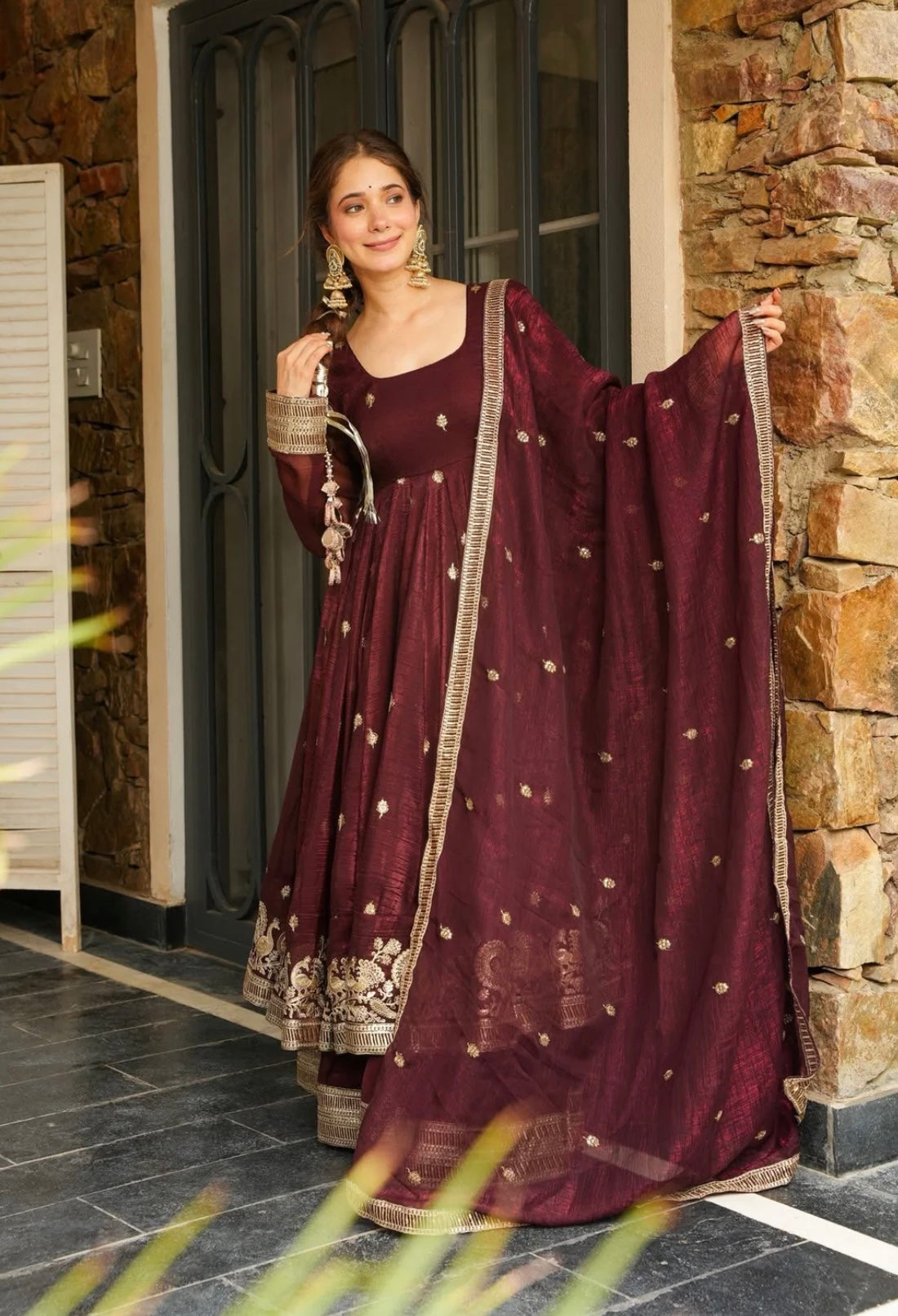 Crunchy Silk With Embroidery Salwar Suit