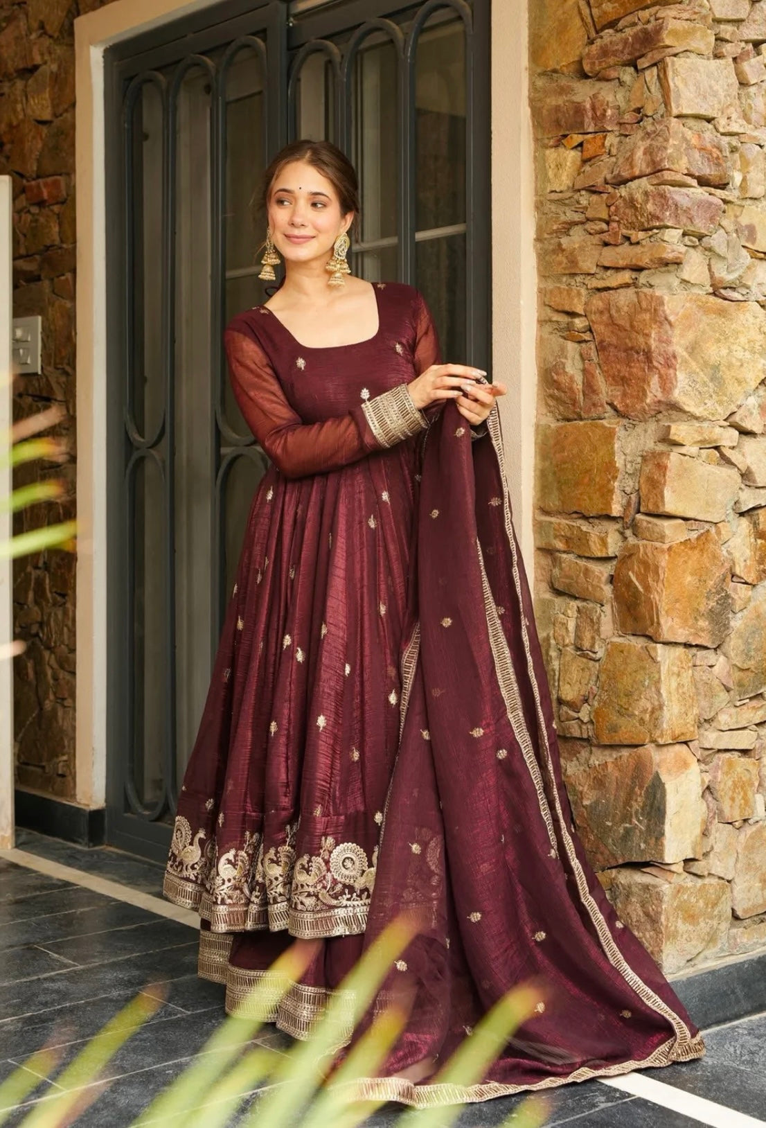 Crunchy Silk With Embroidery Salwar Suit
