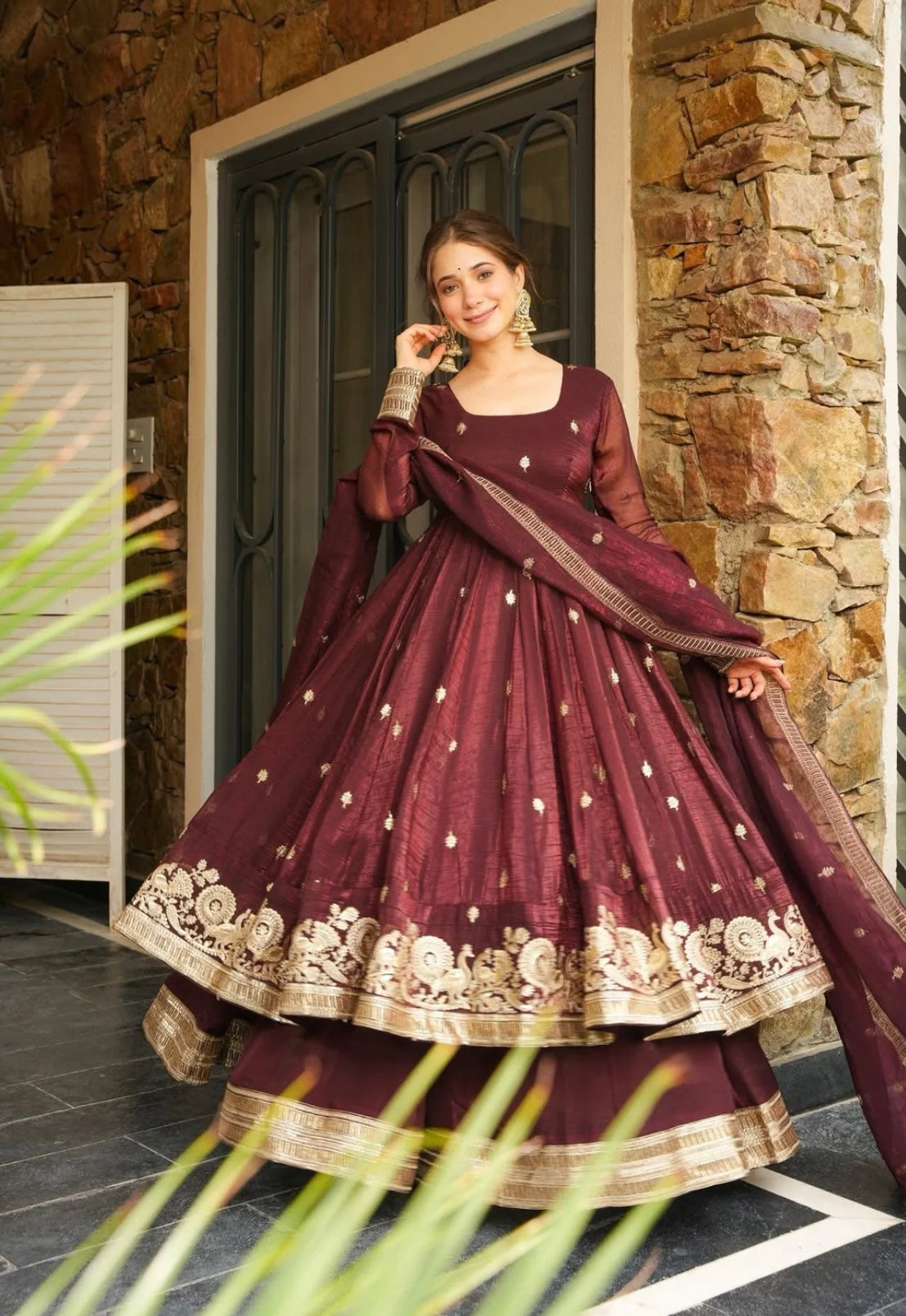 Crunchy Silk With Embroidery Salwar Suit