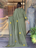 Women’s Chanderi Silk Embroidered Kurta Set with Pant & Dupatta