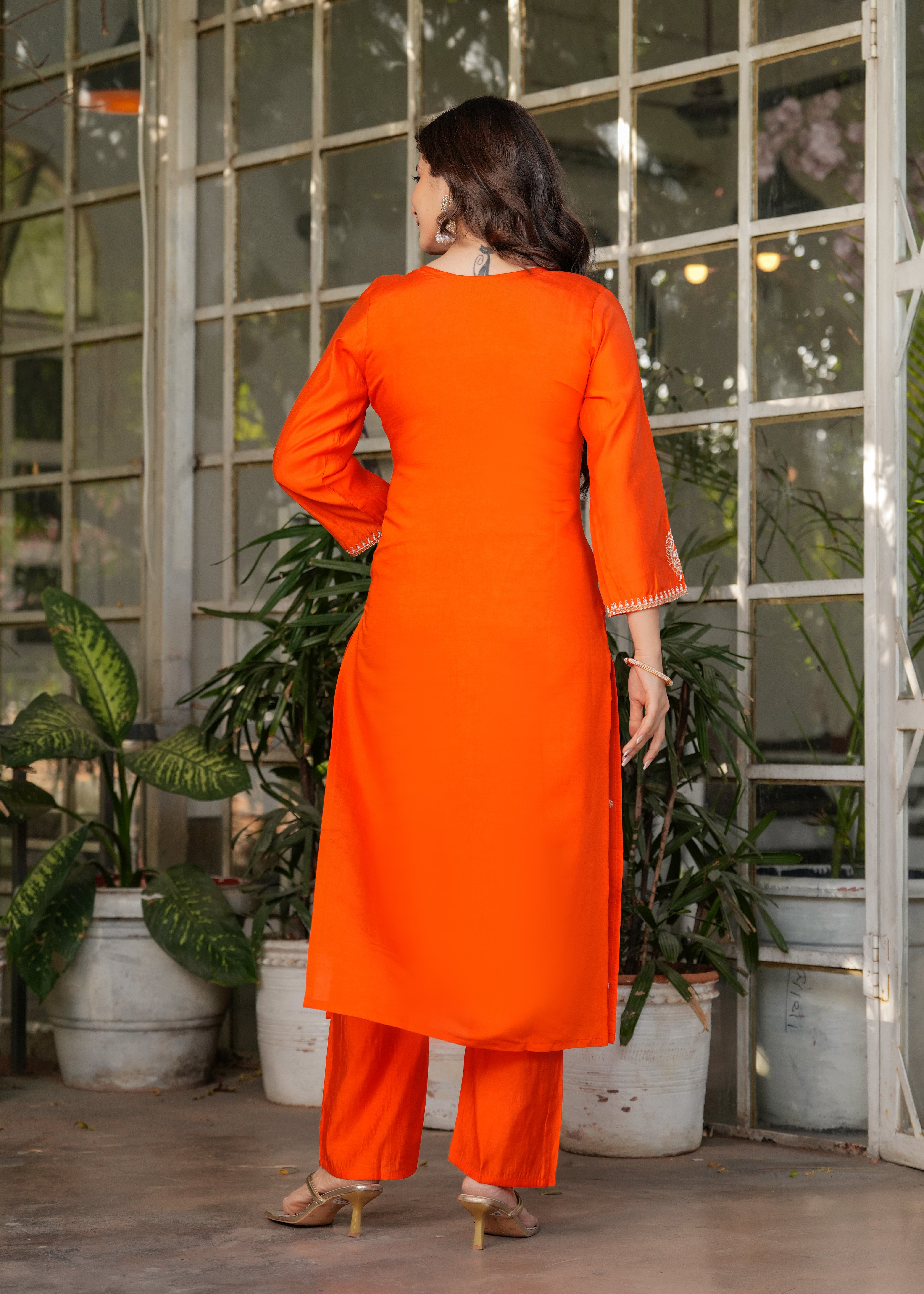 Women Viscose Chanderi Embroidered Kurta Set with Jacquard Dupatta – Festive Ethnic Wear