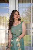 Elegant Embroidered Viscose Zari Chanderi Kurta Set with Dupatta