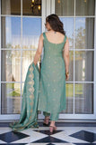 Elegant Embroidered Viscose Zari Chanderi Kurta Set with Dupatta