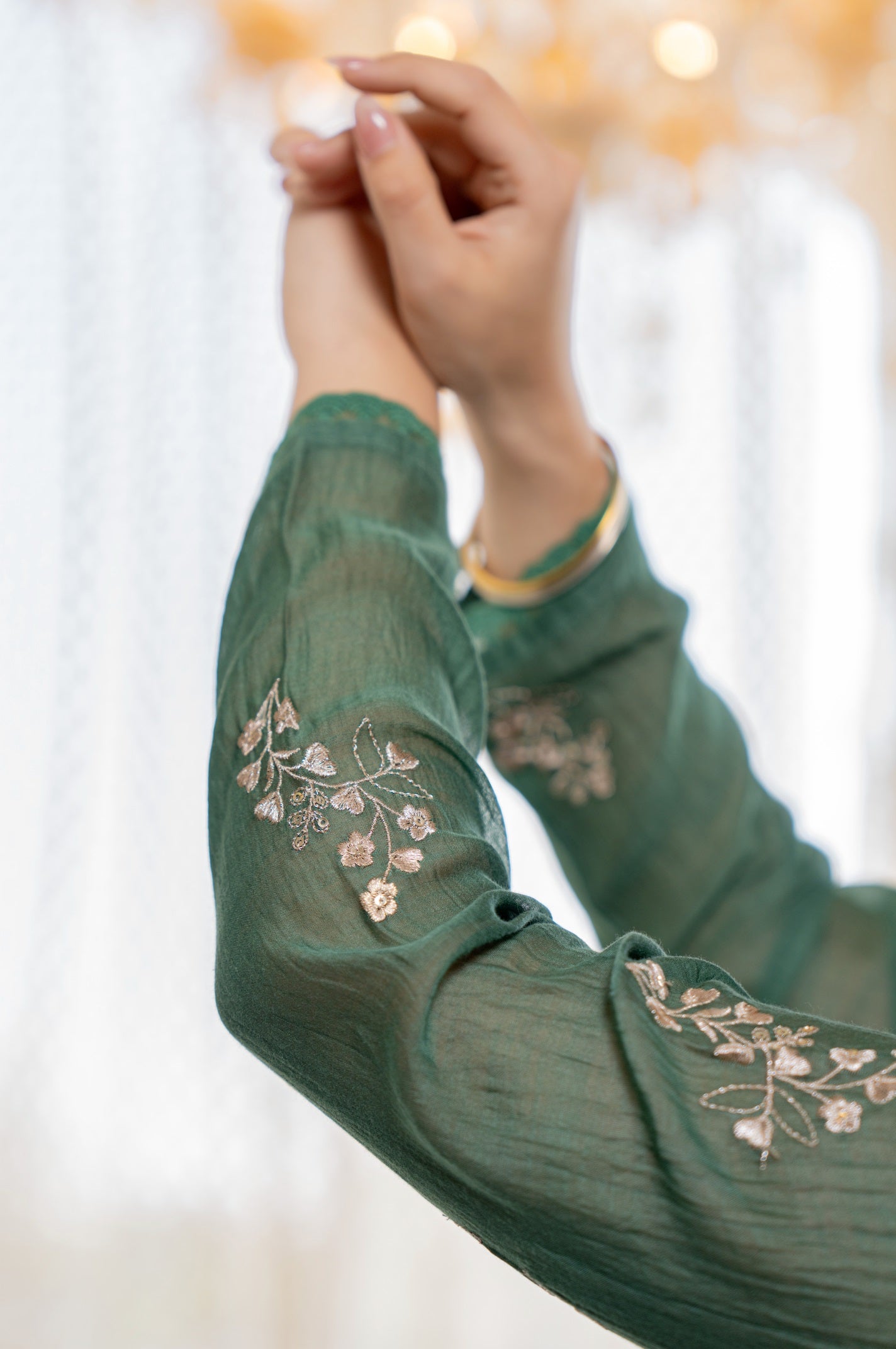 Embroidered Chanderi Silk Kurti Set with Chanderi Gadhwal Dupatta – 3 Piece Ethnic Wear