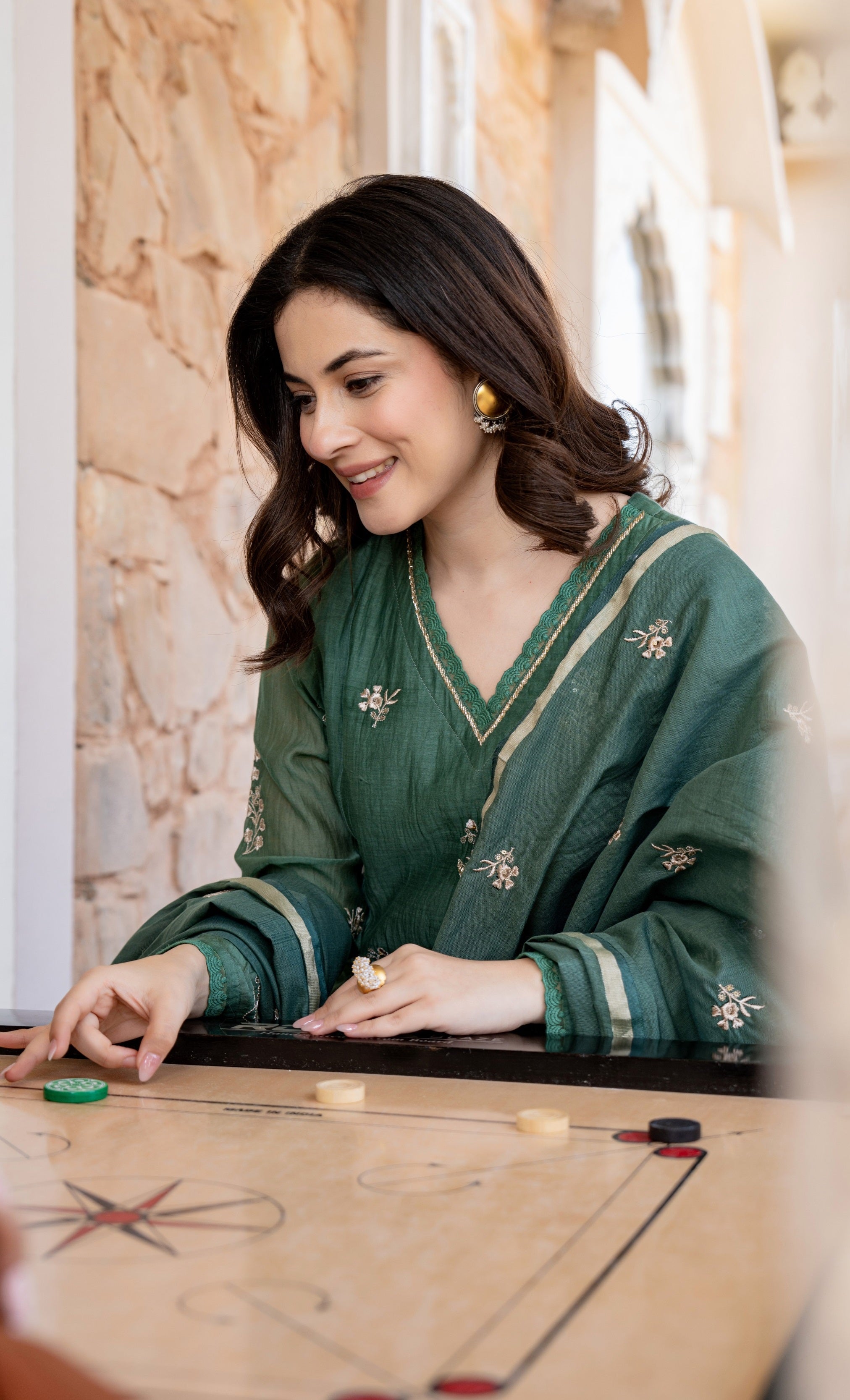 Embroidered Chanderi Silk Kurti Set with Chanderi Gadhwal Dupatta – 3 Piece Ethnic Wear