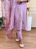 Silk Blend Anarkali Gown with Pant & Dupatta