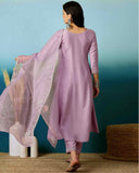 Silk Blend Anarkali Gown with Pant & Dupatta (3 Piece)