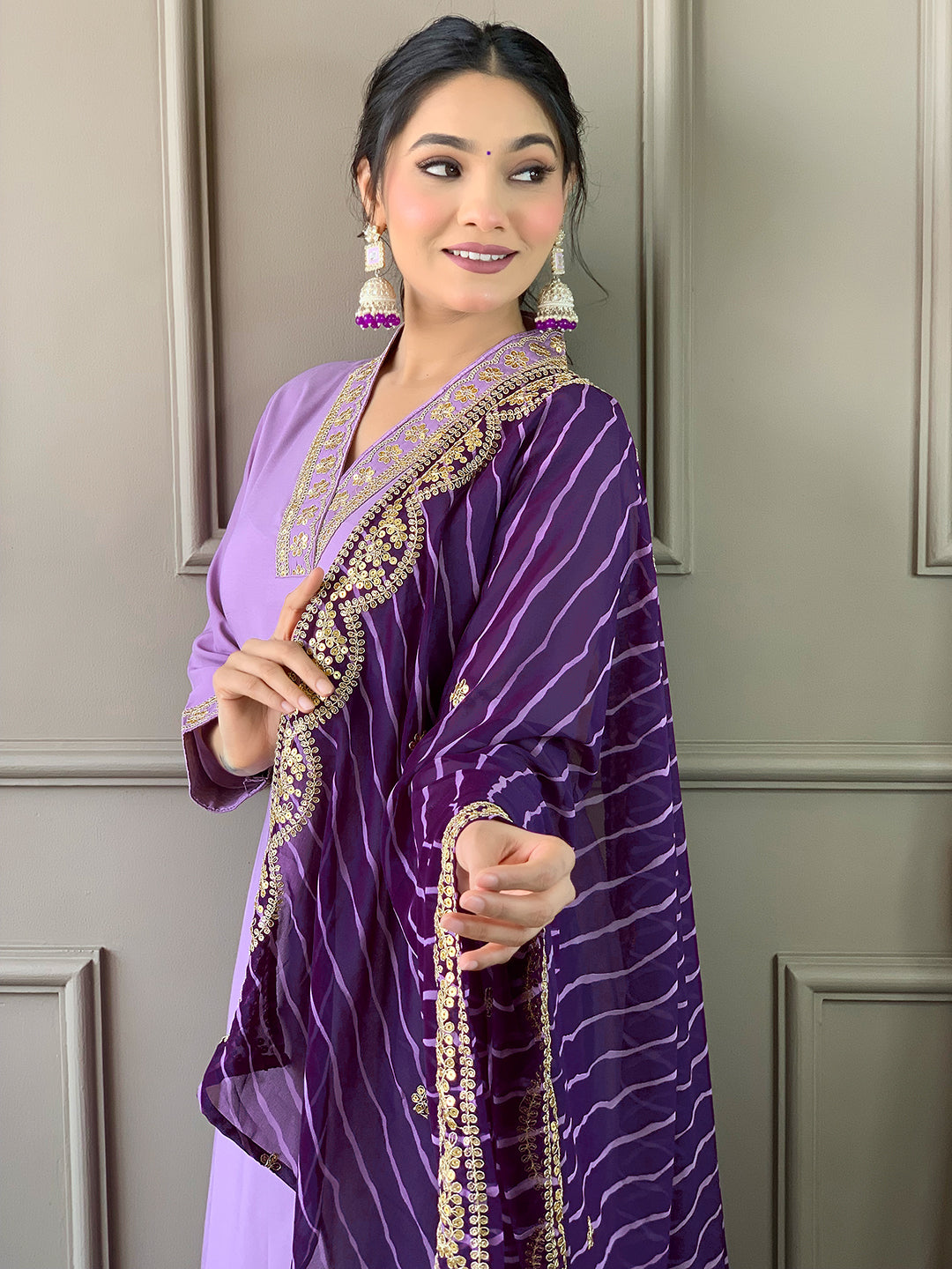 Embroidered Viscose Silk Blend Kurta Pant Dupatta Set