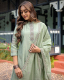 Heavy Muslin Silk Anarkali with Pant & Chanderi Cotton Dupatta