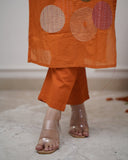 Rayon Slub Embroidered Kurta Set with Chanderi Dupatta